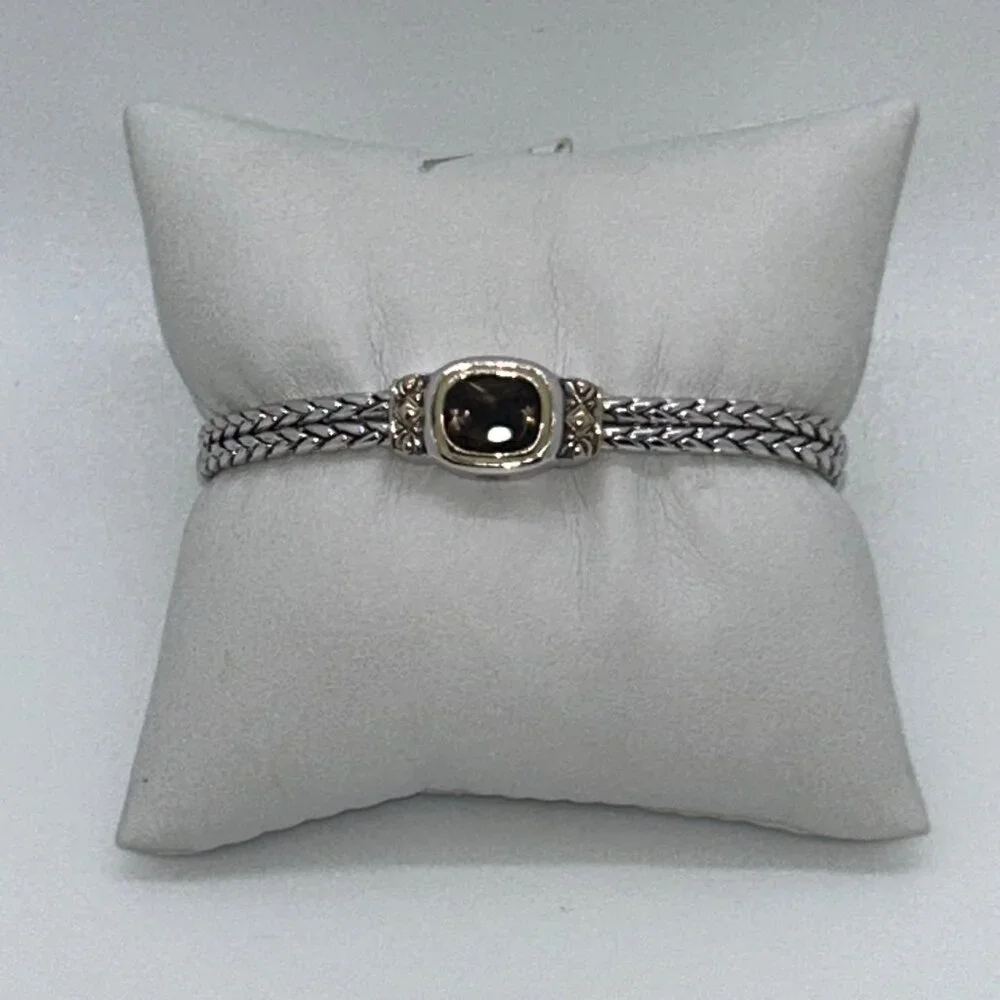 John Medeiros 2-Strand Bracelet Rhodium-Plated Bracelet Champagne Crystal - Picture 4 of 15